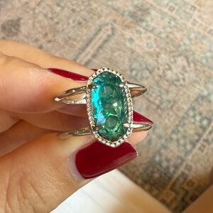 Silver Ring with Teal Gemstone